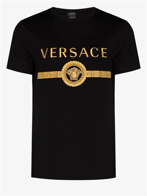 versace logo collar shirt|Versace v neck t shirt.